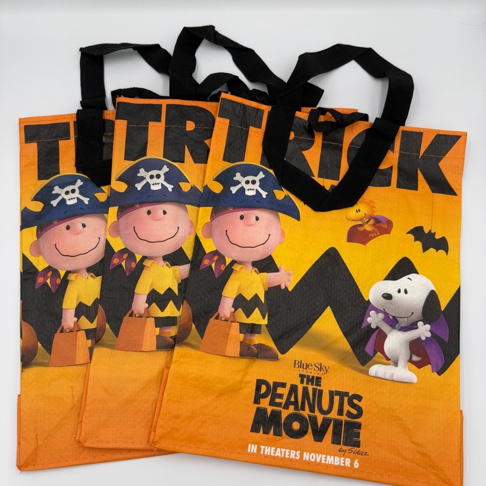 Set of 3 Halloween The Peanuts Movie Snoopy Bags Trick Or Treat Candy 2015